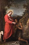 Matteo Rosselli Jesus and John the Baptist meet in their youth oil painting